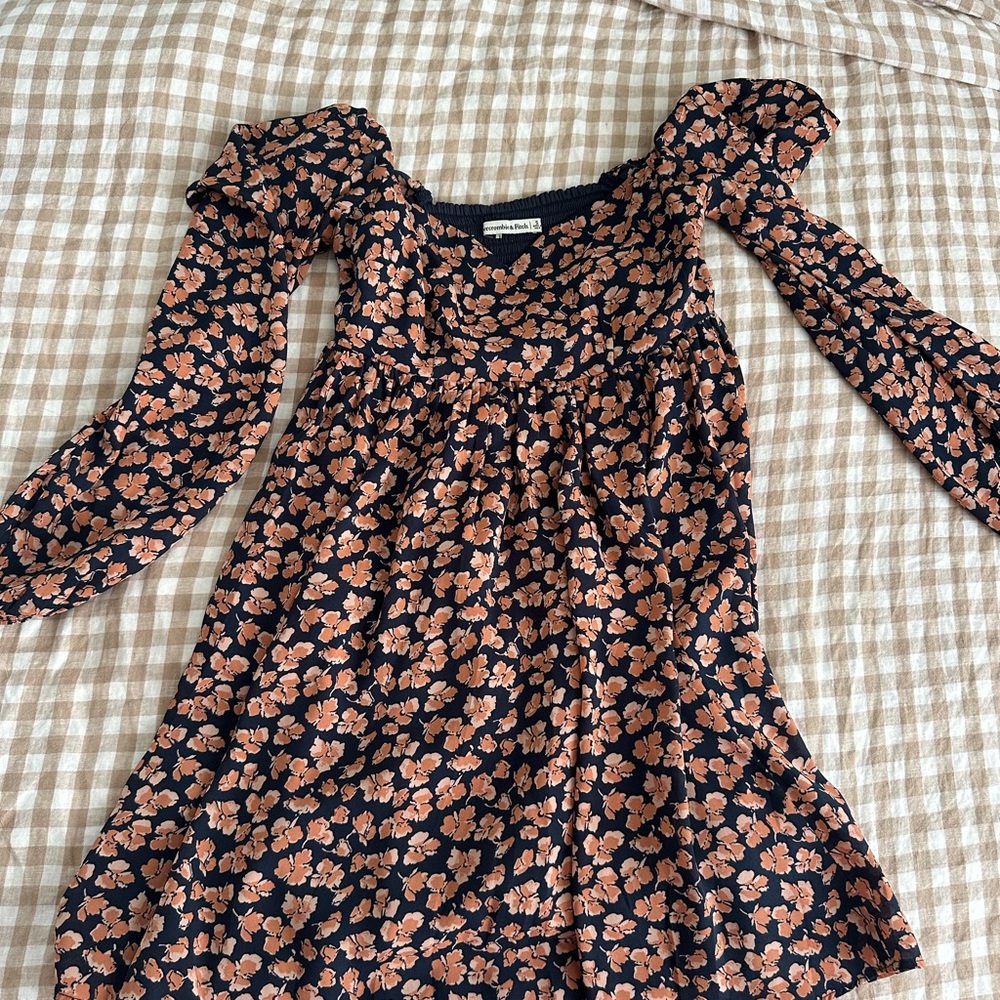 Abercrombie & Fitch Navy and Peach Floral Dress